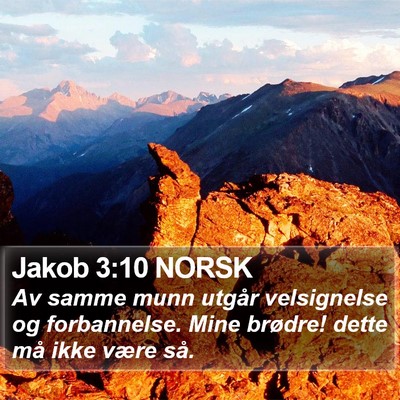 Jakob 3:10 NORSK Bible Verse Image