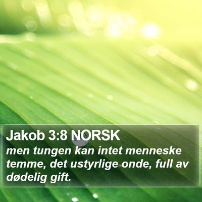 Jakob 3:8 NORSK Bible Verse Image