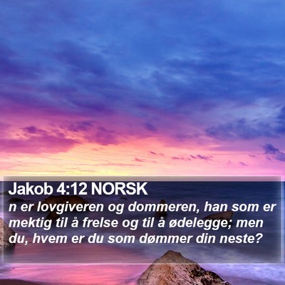 Jakob 4:12 NORSK Bible Verse Image