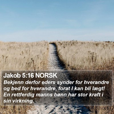 Jakob 5:16 NORSK Bible Verse Image