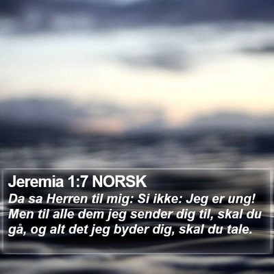 Jeremia 1:7 NORSK Bible Verse Image