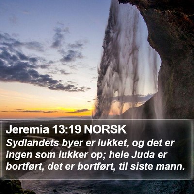 Jeremia 13:19 NORSK Bible Verse Image