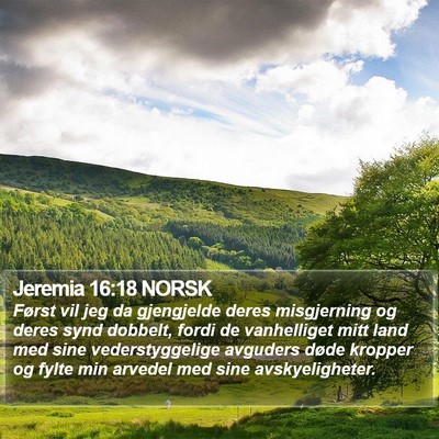 Jeremia 16:18 NORSK Bible Verse Image