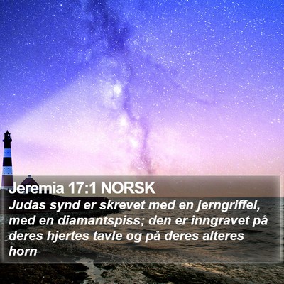 Jeremia 17:1 NORSK Bible Verse Image