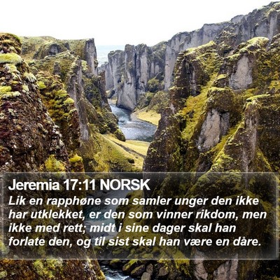Jeremia 17:11 NORSK Bible Verse Image