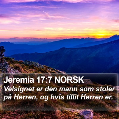 Jeremia 17:7 NORSK Bible Verse Image