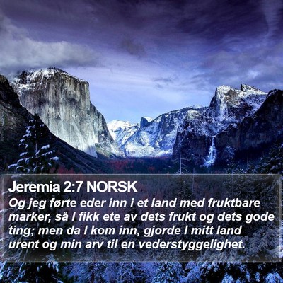 Jeremia 2:7 NORSK Bible Verse Image