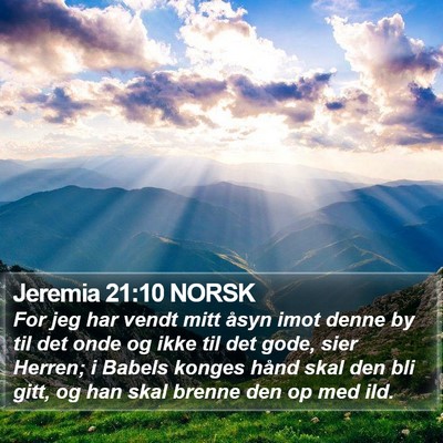 Jeremia 21:10 NORSK Bible Verse Image