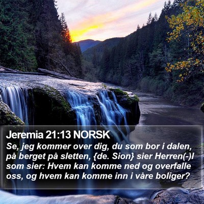 Jeremia 21:13 NORSK Bible Verse Image