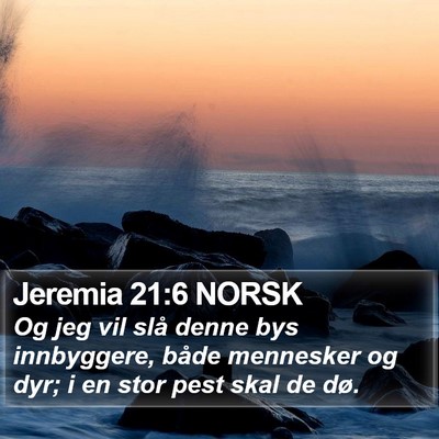 Jeremia 21:6 NORSK Bible Verse Image