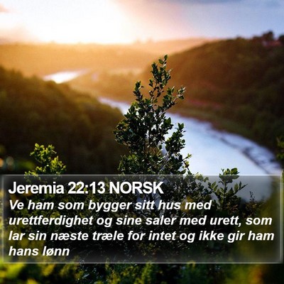 Jeremia 22:13 NORSK Bible Verse Image