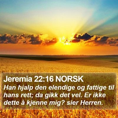 Jeremia 22:16 NORSK Bible Verse Image