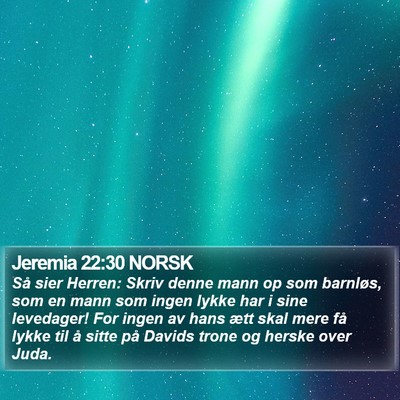 Jeremia 22:30 NORSK Bible Verse Image
