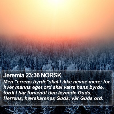 Jeremia 23:36 NORSK Bible Verse Image