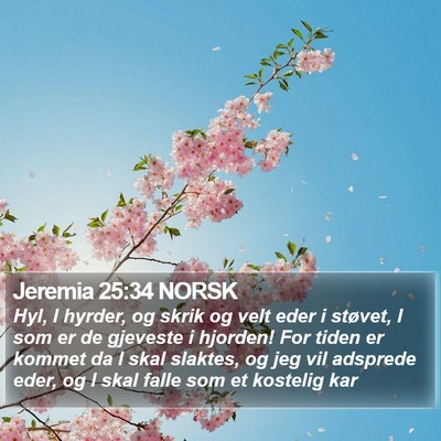 Jeremia 25:34 NORSK Bible Verse Image