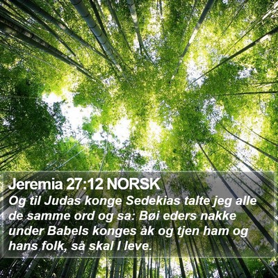Jeremia 27:12 NORSK Bible Verse Image