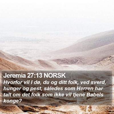 Jeremia 27:13 NORSK Bible Verse Image