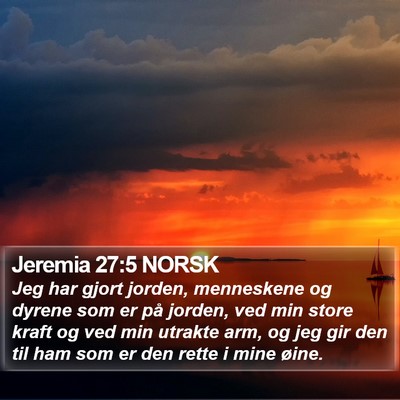 Jeremia 27:5 NORSK Bible Verse Image