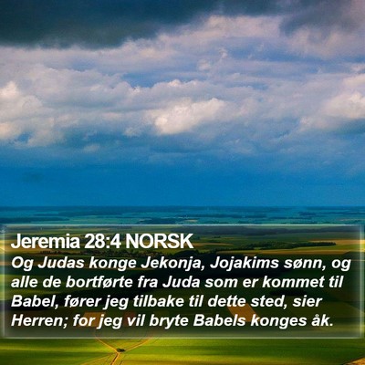 Jeremia 28:4 NORSK Bible Verse Image