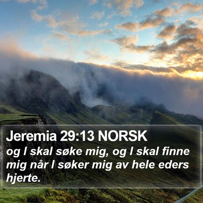 Jeremia 29:13 NORSK Bible Verse Image