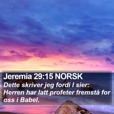 Jeremia 29:15 NORSK Bible Verse Image
