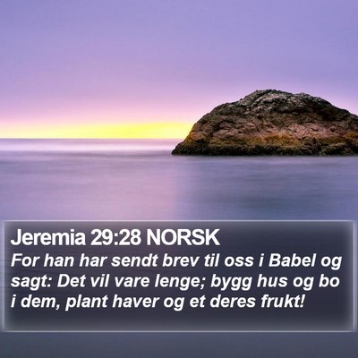 Jeremia 29:28 NORSK Bible Verse Image