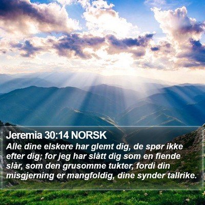 Jeremia 30:14 NORSK Bible Verse Image