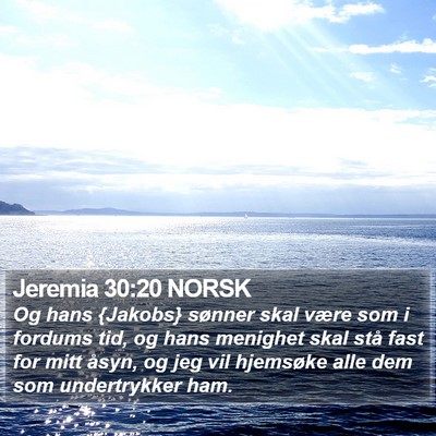 Jeremia 30:20 NORSK Bible Verse Image