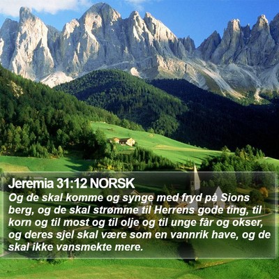 Jeremia 31:12 NORSK Bible Verse Image