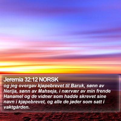Jeremia 32:12 NORSK Bible Verse Image