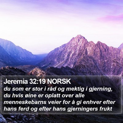 Jeremia 32:19 NORSK Bible Verse Image