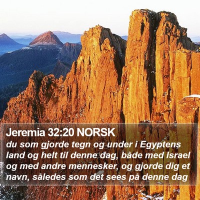 Jeremia 32:20 NORSK Bible Verse Image