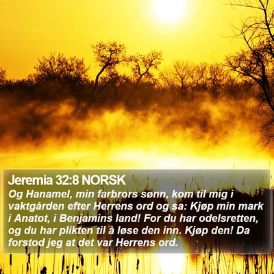 Jeremia 32:8 NORSK Bible Verse Image