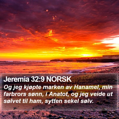 Jeremia 32:9 NORSK Bible Verse Image