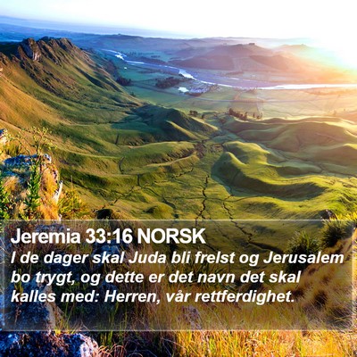 Jeremia 33:16 NORSK Bible Verse Image