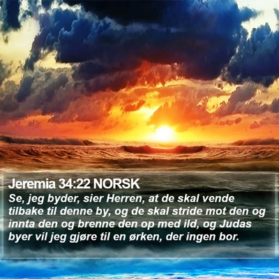 Jeremia 34:22 NORSK Bible Verse Image