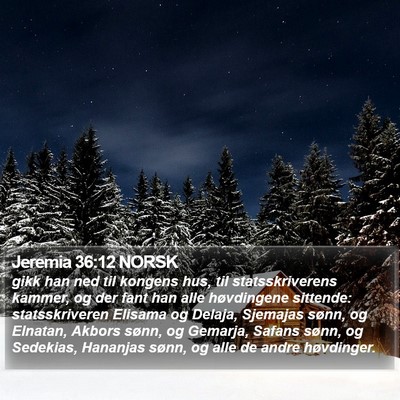 Jeremia 36:12 NORSK Bible Verse Image