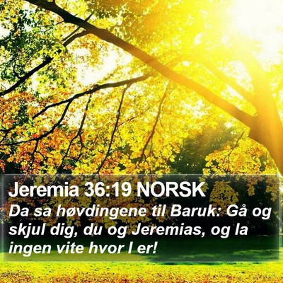 Jeremia 36:19 NORSK Bible Verse Image