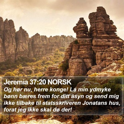 Jeremia 37:20 NORSK Bible Verse Image