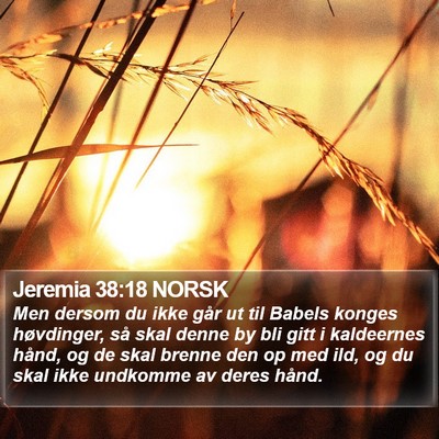 Jeremia 38:18 NORSK Bible Verse Image