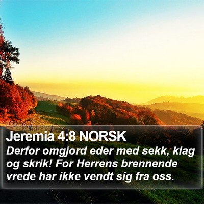 Jeremia 4:8 NORSK Bible Verse Image