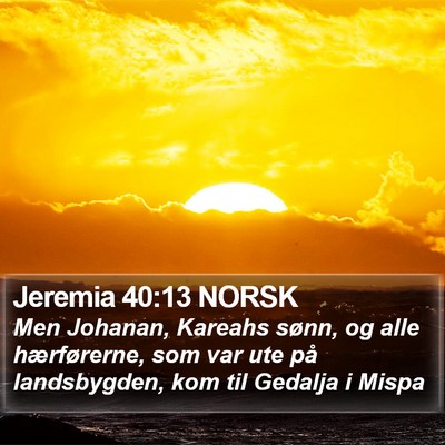 Jeremia 40:13 NORSK Bible Verse Image