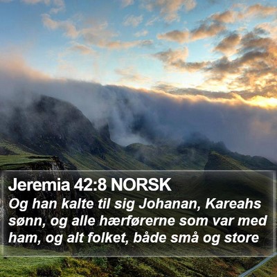Jeremia 42:8 NORSK Bible Verse Image