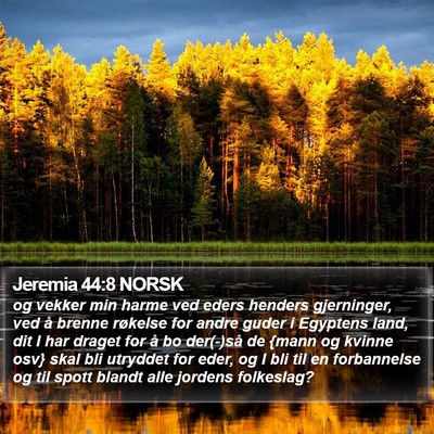 Jeremia 44:8 NORSK Bible Verse Image
