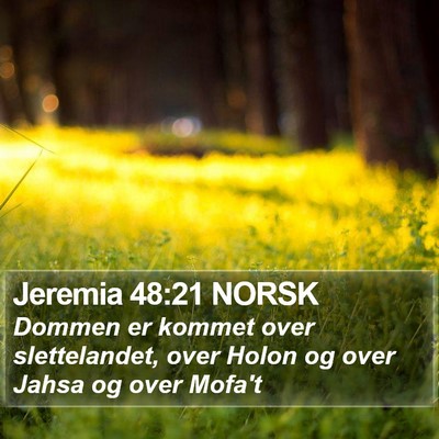 Jeremia 48:21 NORSK Bible Verse Image