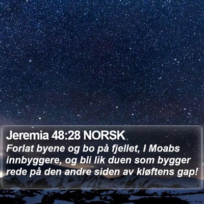 Jeremia 48:28 NORSK Bible Verse Image