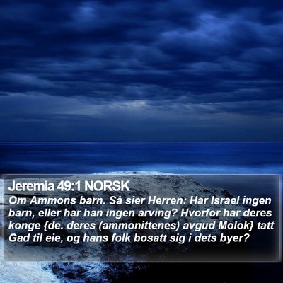 Jeremia 49:1 NORSK Bible Verse Image