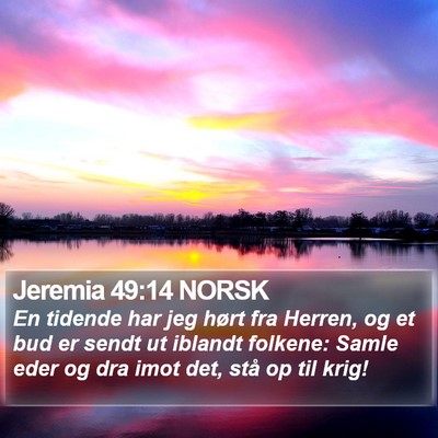 Jeremia 49:14 NORSK Bible Verse Image
