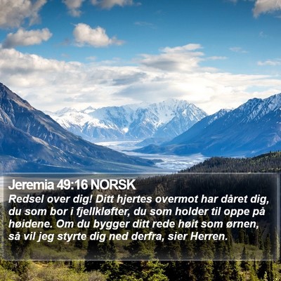 Jeremia 49:16 NORSK Bible Verse Image