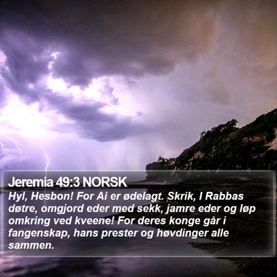 Jeremia 49:3 NORSK Bible Verse Image